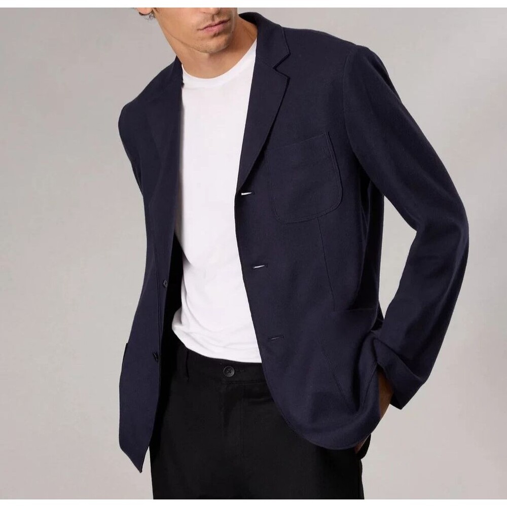 RAG & BONE Jacket Mens Size 38 Navy ACHILLES Knit Blazer Japanese Wool $598